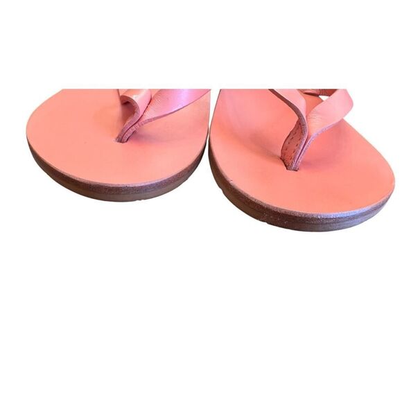Beek Seabird Flip Flops Flamingo Pink Leather Sandals Sz 6 | Handmade in Mexico - Picture 3 of 8